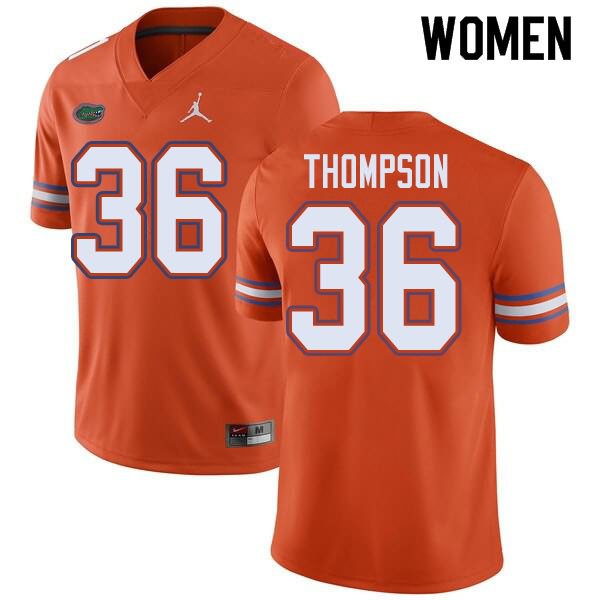 NCAA Florida Gators Trey Thompson Women's #36 Jordan Brand Orange Stitched Authentic College Football Jersey RHN8064GY